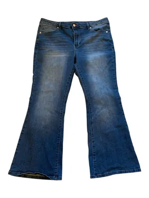 EXPRESS Women's Dark Blue Flare Jeans size 12p thumbnail 1