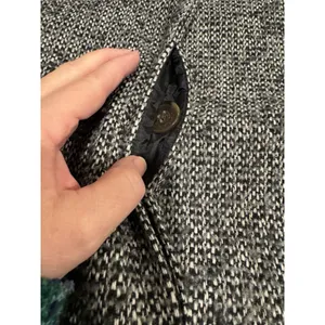 J Crew Tweed‎ Coat Women Size 0 Black White Long Wool Blend Walker Pea thumbnail 8