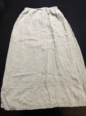 Tom Tom Emma Skirt Sage Green Linen Maxi Elastic Waist Size Medium 740-9343 thumbnail 1