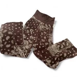 Brown Bandana Paisley Flare Leggings XXS NWT thumbnail 3
