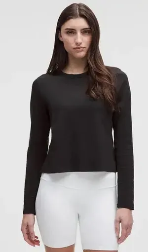 Lululemon Classic-Fit Cotton-Blend Long-Sleeve Shirt in Black - Size 2 thumbnail 1
