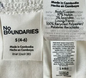 No Boundaries NWT Sz S Double Ruffle Ruched Mini Dress Winter White Floral thumbnail 8