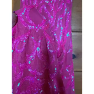 NWT Lulus Perfect Enchantment Hot Pink Sequin Lace-Up Mermaid Dress Ball Sz XXS thumbnail 5