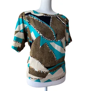 Vintage ‘70s Campus Casuals of California Short Sleeve Blouse w/ Shoulder Pads thumbnail 2