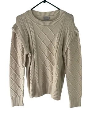 Raya Women's‎ Size Large Cream Chunky Knit Sweater thumbnail 1
