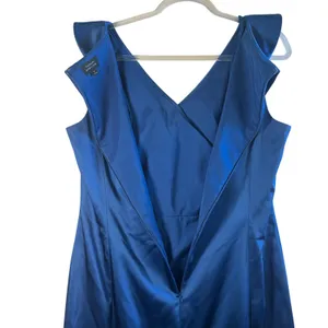 Tahari Arthur S. Levine Royal Blue Satin Ruched Cocktail Dress Sz‎ 14 Evening thumbnail 14