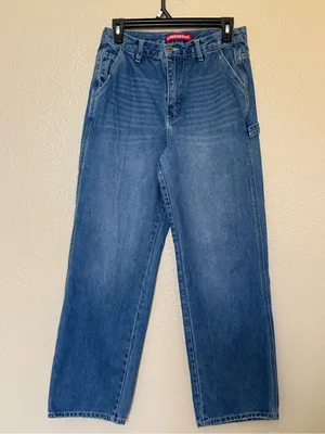 Vintage Y2K Unionbay Carpenter Jeans Womens 5 27W Baggy Skater Utility Denim 90s thumbnail 2