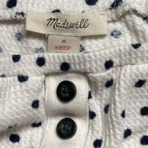 Madewell Cream and Black High Waist Sleepwear/Summer Shorts Relaxed Fit Size M thumbnail 2