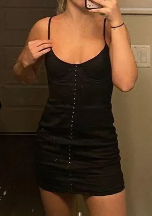 White Fox Black Dress thumbnail 3