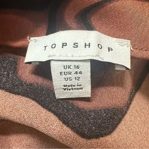 Topshop Open Back Marble Print Dress. Size 12. Black and Brown. thumbnail 7