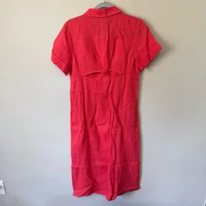 Maje Size 38 Cutout Twisted 100% Linen Midi Shirt Dress‎ thumbnail 7