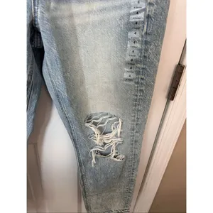 American eagle light blue mom fit short jeans size 4S ripped distressed thumbnail 3