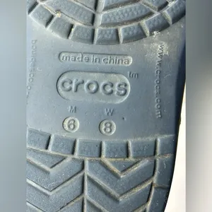 Crocs Unisex Navy Blue With Red & White Trim Clog Women’s Size 8 men’s Sz 6 thumbnail 9