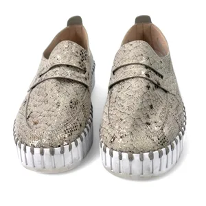 ILSE JACOBSEN | 36 / 6 | Women's Tulip 3868 Gold Snake Embossed Slip-On Sneakers thumbnail 4