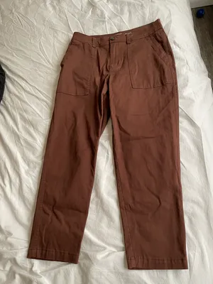 Straight Leg Brown Pants thumbnail 1