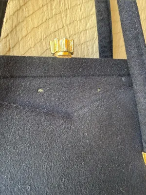 Vintage 1950s Black Structured Top Handle Bag Gold Hardware thumbnail 3