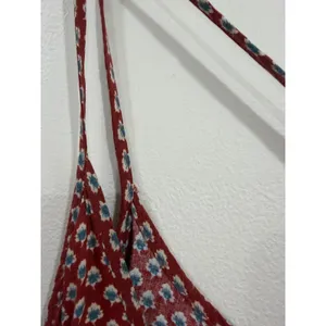 Brandy Melville Red Floral Mini Dress Open Back Tie Spaghetti Strap Boho XS S thumbnail 8