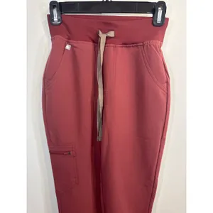FIGS High Waisted Zamora Scrub Pants Burgundy XXS‎ Technical Collection Jogger thumbnail 3