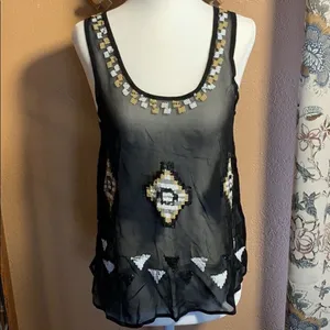 TFNC Sheer Aztec Sequin Tank Blouse thumbnail 2