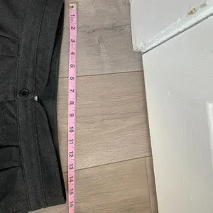 Urban Outfitters grey high waist pleated wide leg pants cuffed office workwear thumbnail 3