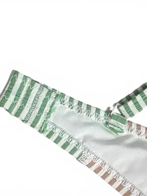 Aerie Colorblock Striped Scoop Bikini Swim Top Size Small Multicolor Textured thumbnail 10