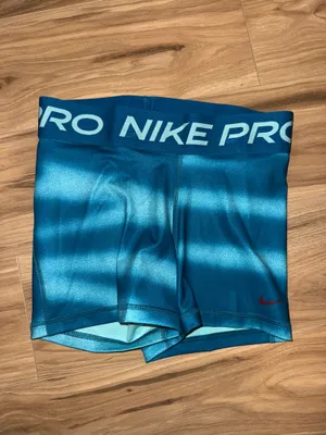 Nike Women's Pro 3" Blue Striped Spandex thumbnail 3