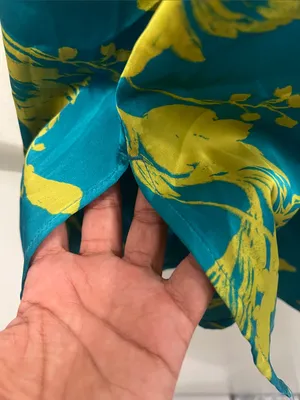Stars above Small Teal Slip Dress with Chartreuse Floral Print thumbnail 5