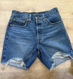 Levi's 501 High-Rise Distressed‎ Denim Cut-Off Shorts - Size 26 thumbnail 1