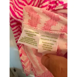 Lilly Pulitzer Strapless Dress Womens Medium Pink Chevron Ikat 82490‎ Mini Beach thumbnail 7
