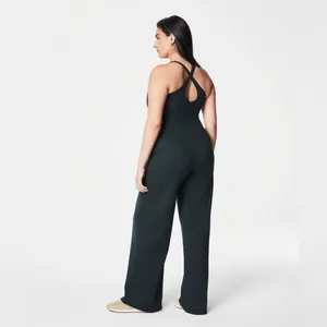 Spanx NWT $148 SPANXsmooth™ SoftStretch Wide Leg Pant color:Essex Green Heather XS thumbnail 5
