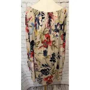 Venus off-the-shoulder long-sleeve tunic Dress with a Floral Print - Medium thumbnail 5
