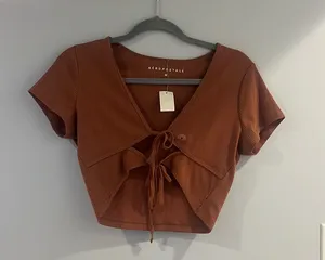 aeropostale burnt orange short sleeve top size medium thumbnail 1