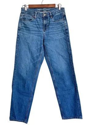 American Eagle Jeans‎ 90s Straight Leg Medium Wash Rigid Denim Womens 4 thumbnail 1