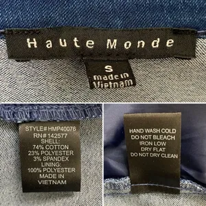 NWOT Haute Monde Zip Up Front Denim Short Sleeves Bodycon Jumpsuit, Sz Small thumbnail 13