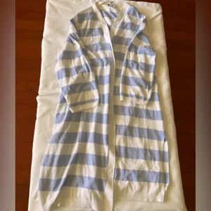 Talbots Women's Sweater - Soft Blue and White thumbnail 1