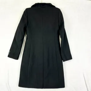 Aritzia Babaton Walton Wool Coat Size XS NWT Black Long Minimalist Classic thumbnail 2