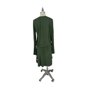 Michael Lauren Dress‎ Women's L Green Noel Long Sleeve V-Neck W/ Drawstring thumbnail 2