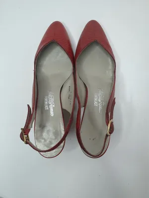 Saks Fifth Avenue Red Slingback Heels Size 7.5B thumbnail 3