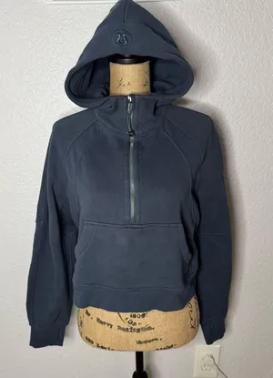 Lululemon Scuba Oversized Half-Zip Hoodie Iron Blue? Size XS S Gym Lounge Crop thumbnail 1