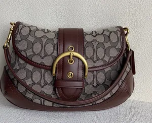 Coach Brown Soho Shoulder Bag Signature Jacquard thumbnail 8