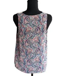 Collective Concepts Paisley Crochet Lace Trim Tank Top‎ Boho Festival Indie thumbnail 2