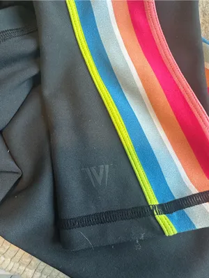 IVL High-Waist Black Leggings with Rainbow Side Stripe thumbnail 5
