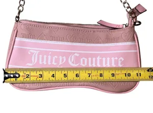 Juicy Couture Shoulder Bag Womens Embossed Heart Leather Purse Y2K Retro thumbnail 3