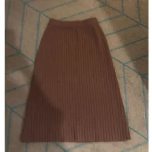 NEW Brown Ribbed Sweater Pencil Knit High Waist Winter Midi Skirts M thumbnail 4