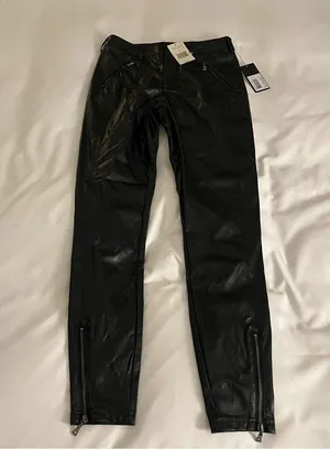 GUESS Women's Soto Pu Black Faux Leather Skinny Pants Size 0 NWT thumbnail 3
