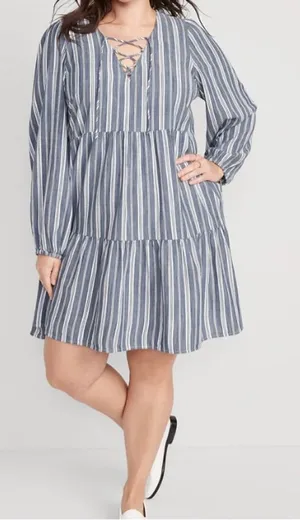 Old Navy Striped Dress Navy thumbnail 1