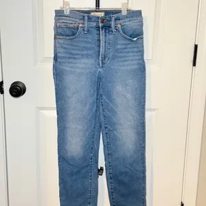 Madewell The Perfect Vintage Jean Straight Leg Medium Wash Blue Denim Womens 27P thumbnail 2