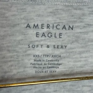 American Eagle soft & sexy grey boxy short sleeve tee thumbnail 4