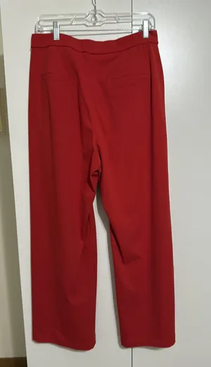 Halara Pants High-Waisted Pleated Red L thumbnail 1