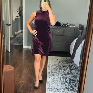 Ann Taylor Plum Velvet Dress thumbnail 5